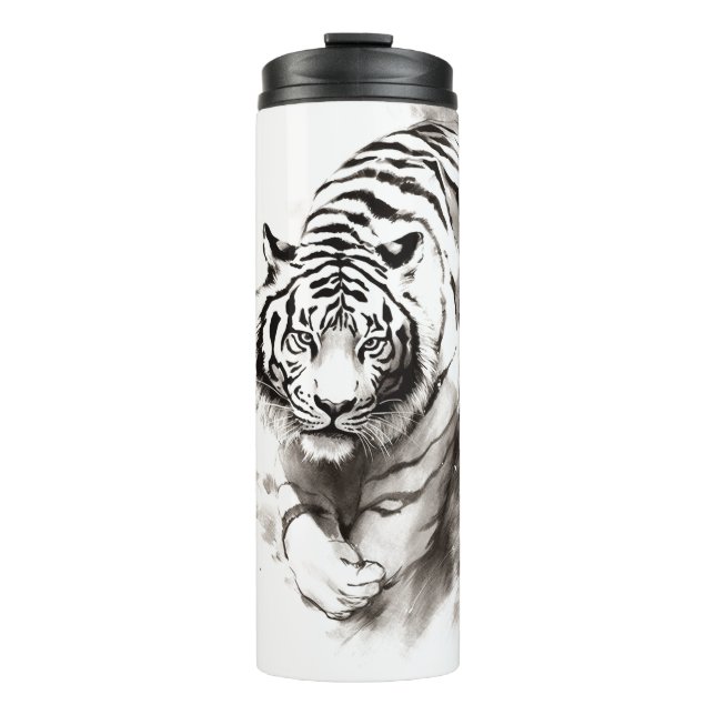 Whispers of the Wild: White Tiger Collection -  Thermal Tumbler (Front)