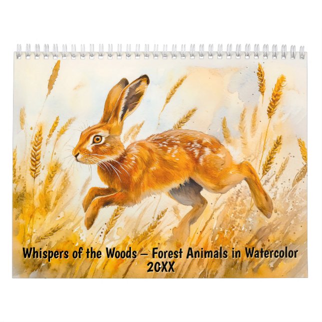 Whispers of the Woods – Forest Animals in Watercol Calendar (Cover)