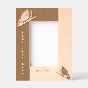 Whispers of the woods, two little birds etched frames