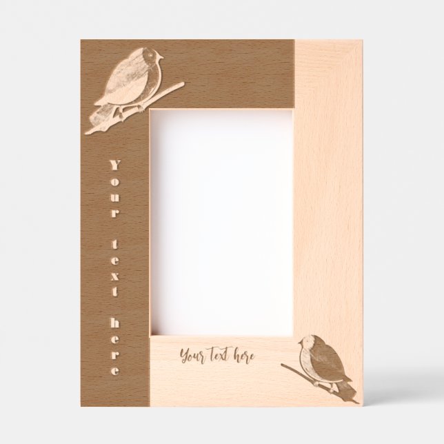 Whispers of the woods, two little birds etched frames (Front)