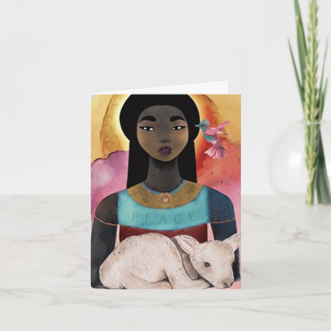 Whispers of Tranquillity African American Art Blan Thank You Card (Front)
