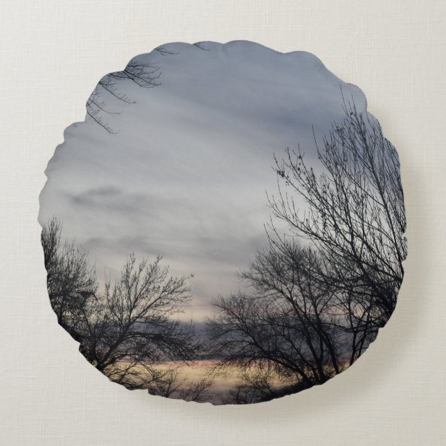 Whispers of Winter Round Cushion (Front)