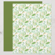 Whispy Green Leaves and Foliage Scrapbook Sheet