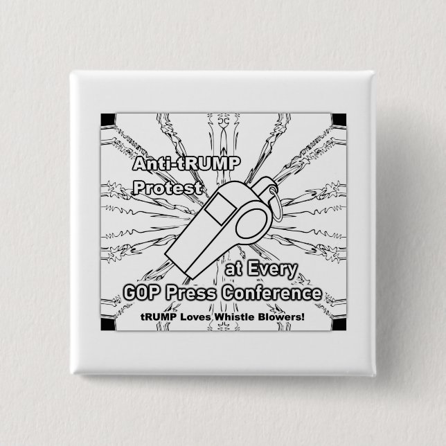 Whistle Blower 15 Cm Square Badge (Front)