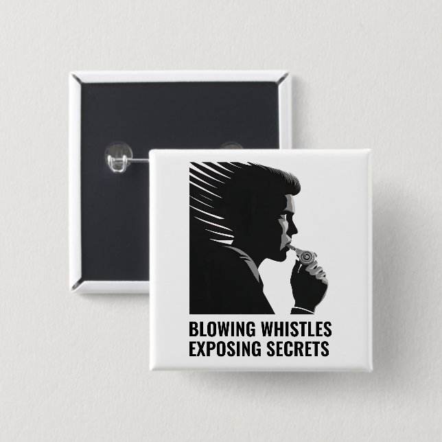 Whistleblower 15 Cm Square Badge (Front & Back)