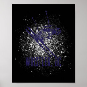 Whistler Bc Canada Downhill Ski Village Retro Desi Poster