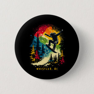 Whistler Bc Canada Snowboarder Snowboarding Resort 6 Cm Round Badge
