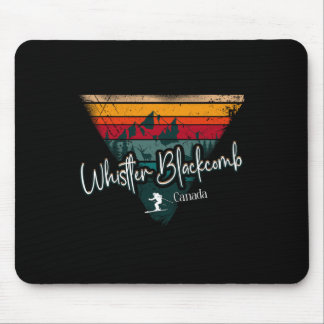 Whistler Blackcomb Canada Vintage Ski Resort Skiin Mouse Pad