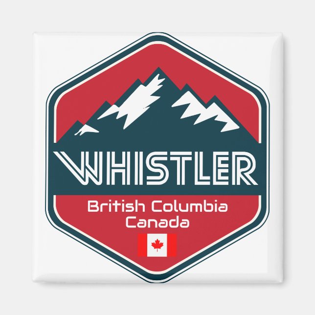 Whistler British Columbia Canada Design Magnet (Front)