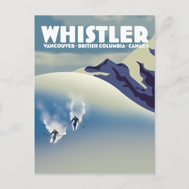 Whistler British Columbia Canada Ski Postcard (Front)