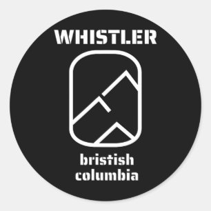 Whistler British Columbia Canada Skiing Snowboardi Classic Round Sticker