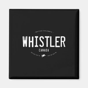Whistler British Columbia Graphic Retro Vintage Sn Magnet