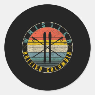 Whistler British Columbia Skiing Snowboarding Ski  Classic Round Sticker