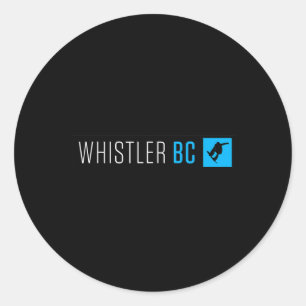 Whistler British Columbia Snowboard Box Type  Classic Round Sticker