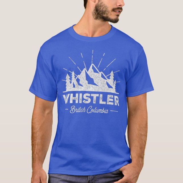 Whistler British Columbia T  Vintage Skiing Tee (Front)