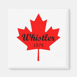Whistler Canada 1975 Red Maple Leaf Colour Magnet