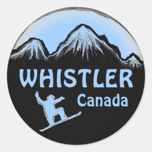 Whistler Canada blue snowboarder stickers