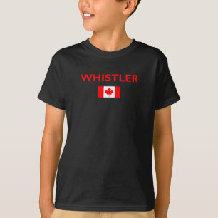 Whistler Canada Canadian Flag Dark Colour T-Shirt