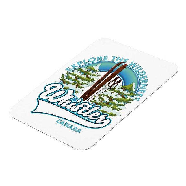 Whistler Canada,explore the wilderness, ski logo Magnet (Left Side)