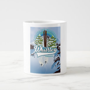 whistler Canada ski travel poster. Large Coffee Mug