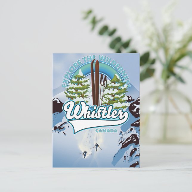 whistler Canada ski travel poster. Postcard (Standing Front)