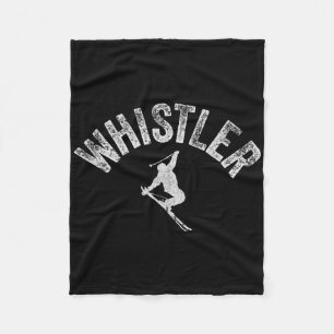 Whistler Ski And Snowboard Vintage Whistler Skier  Fleece Blanket