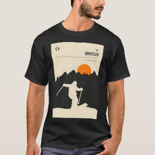Whistler skiing vancouver travel poster in minimal T-Shirt