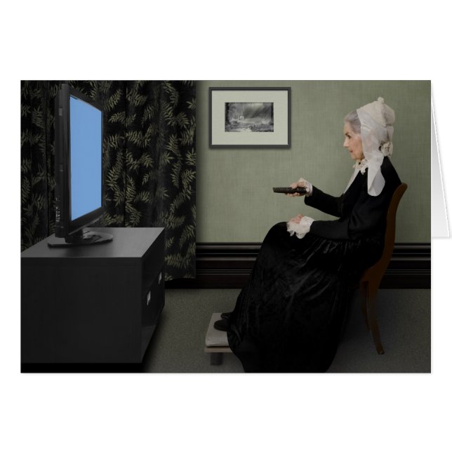 Whistler's Mother Watching T.V. with Remote (Front Horizontal)
