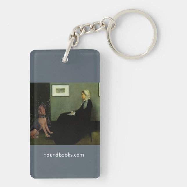 Whistler's Mother With Wimsey the Bloodhound Key Ring (Back)