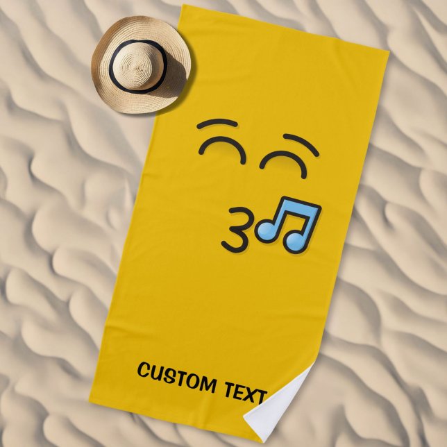 Whistling Face with Smiling Eyes Beach Towel (Creator Uploaded)