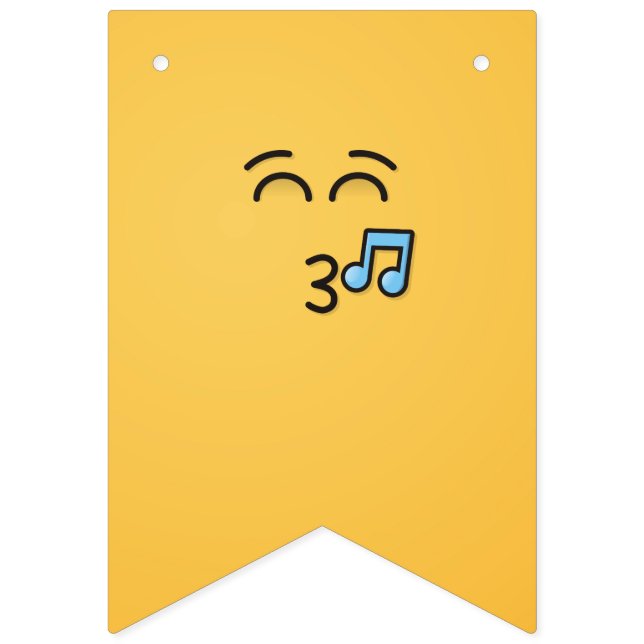 Whistling Face with Smiling Eyes Bunting (First Flag)