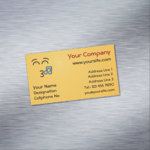 Whistling Face with Smiling Eyes Magnetic Business Card