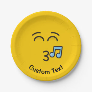 Whistling Face with Smiling Eyes Paper Plate