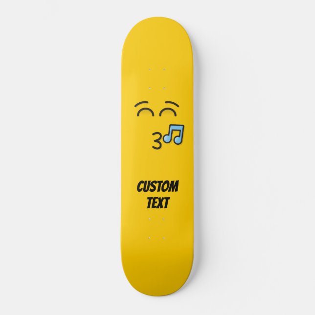 Whistling Face with Smiling Eyes Skateboard (Front)