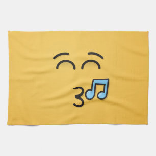 Whistling Face with Smiling Eyes Tea Towel