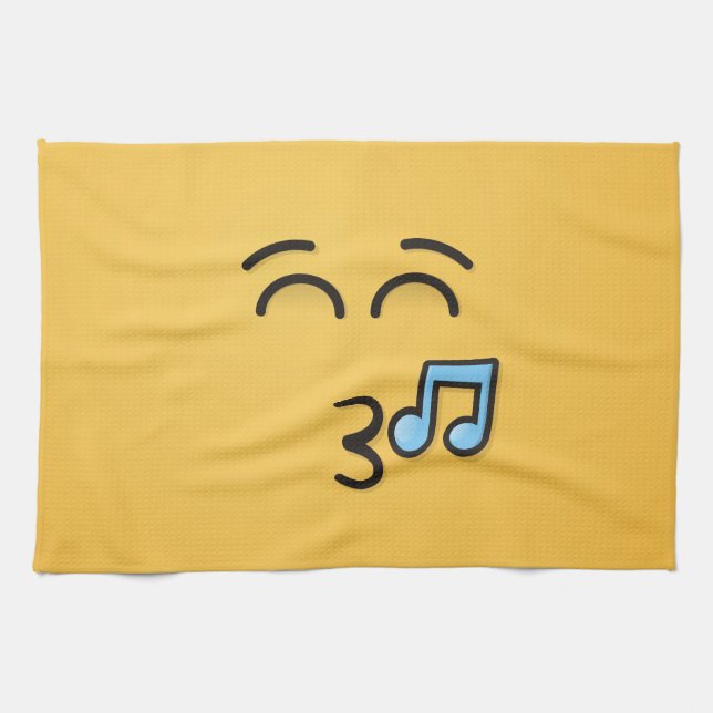 Whistling Face with Smiling Eyes Tea Towel (Horizontal)