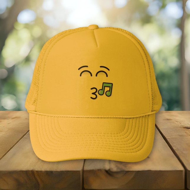 Whistling Face with Smiling Eyes Trucker Hat (Creator Uploaded)