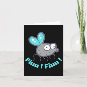 Whistling Fly And Turquoise Inscription Sticker Card
