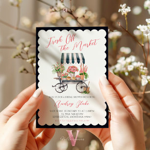 Whit Black Off the Market Bridal Shower Invitation