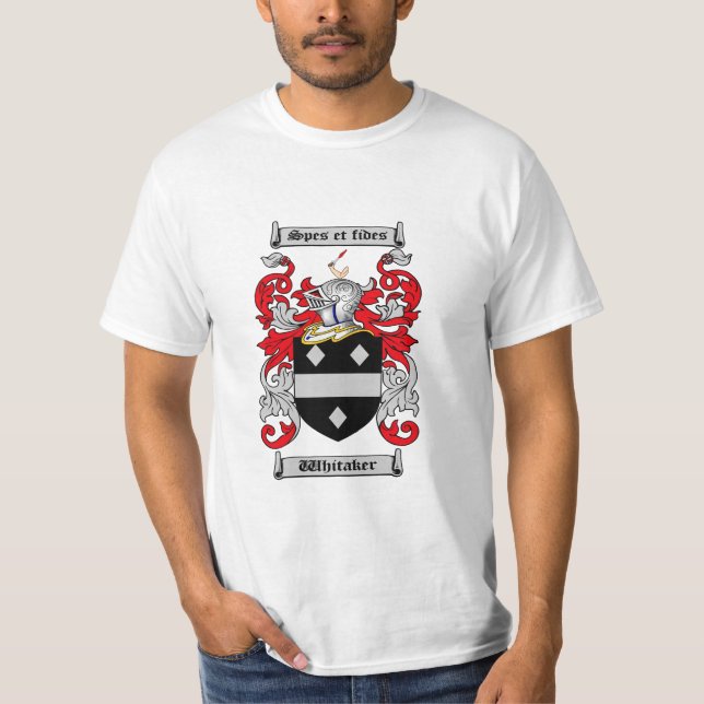 Whitaker Family Crest / Whitaker Coat of Arms T-Shirt (Front)