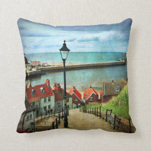 Whitby Harbour from 199 Steps Cushion