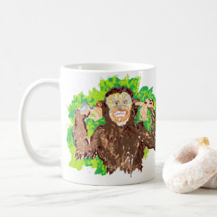 White 11 oz Classic Mug/Happy Monkey Coffee Mug