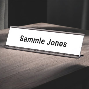 White 2x8 Name Plate for Desk or Wall Changeable