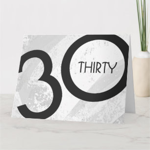 White 30 Decade Birthday Card