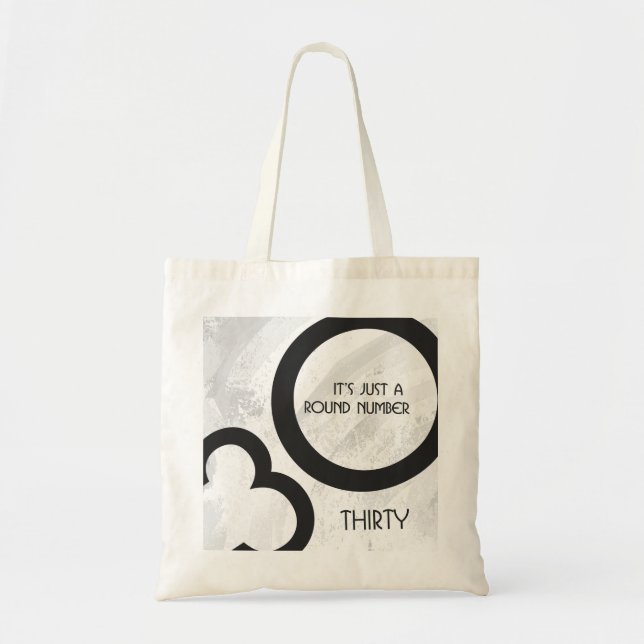 White 30 Decade Birthday Tote Bag (Front)