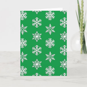 White 3-d snowflakes, Customisable Background Holiday Card