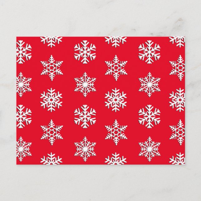 White 3-d snowflakes, Customisable Background Postcard (Front)