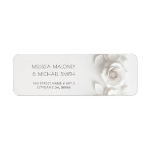 White 3D Flowers Roses Wedding