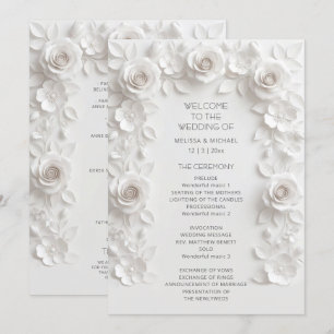 White 3D Roses Floral Arch Programme