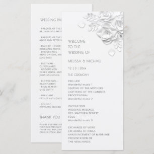 White 3D Roses Floral Programme